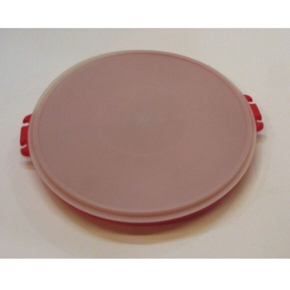 Vintage Tupperware Red Divided Serving Tray Candy Veggie Fruit Meat Cheese w Lid - Picture 5 of 6